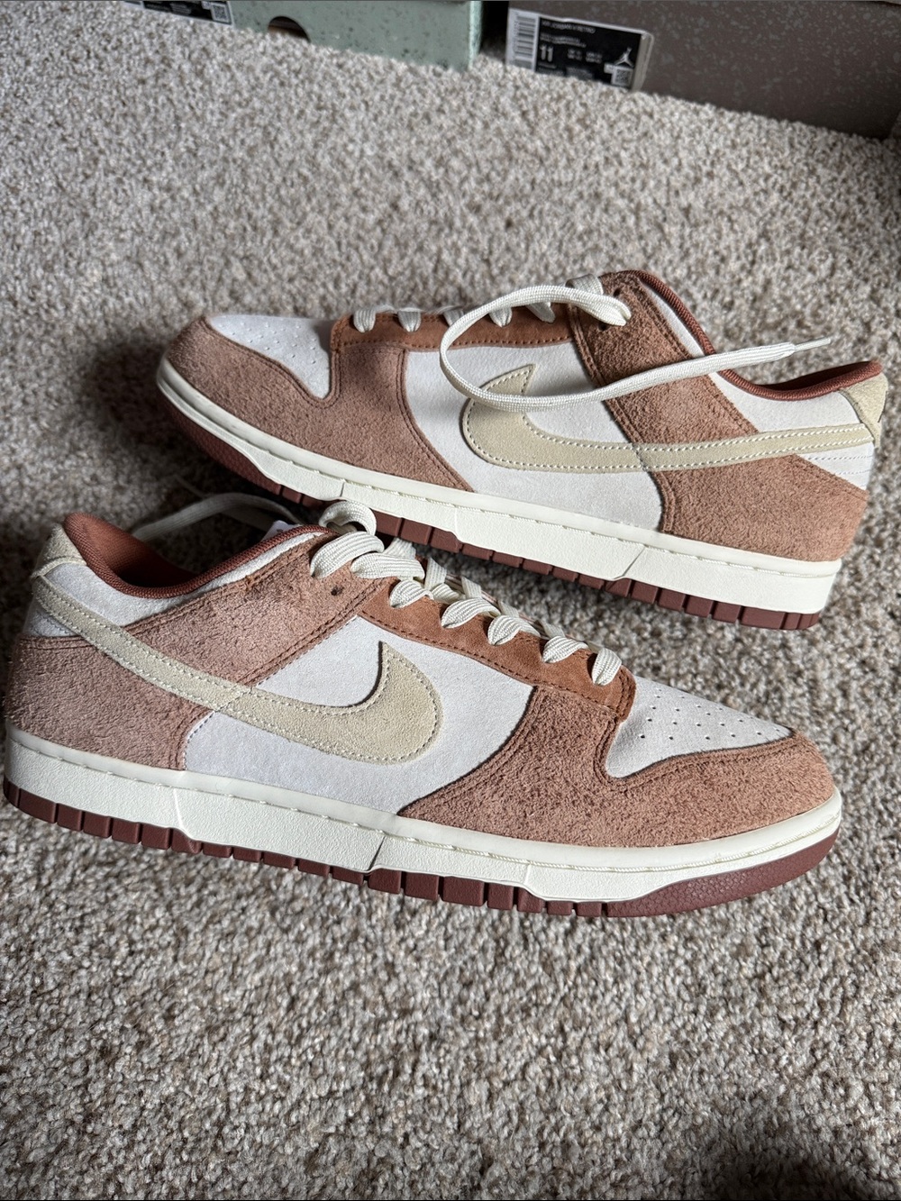 Size 11.5 - Nike Dunk Low Men’s Sneakers in Beige and Brown Suede - Picture 5 of 5